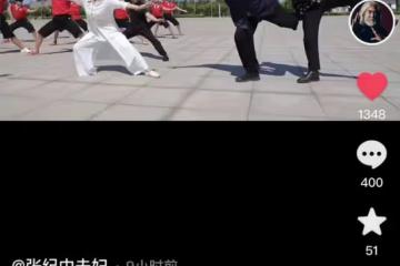 張紀中帶嬌妻練武術，單腳站立挑戰高難度動作，專人攙扶險摔倒