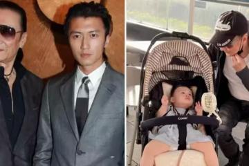 85歲謝賢被偶遇！皮膚鬆弛皺紋明顯「身材不再挺拔」彎腰「逗小孩」盡顯慈愛，與倆孫子已「多年」沒公開同框：好怕他們不認識我