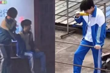 楊洋新劇公交路透，穿校服少年感十足！王楚然假髮顯違和