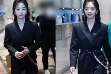 譚松韻雖然長了張「肉肉臉」，但穿上西裝卻也不含糊，太颯爽了！
