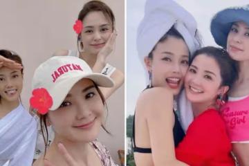 一眾港星扎堆海南度假！阿嬌阿Sa坐遊艇出海，李彩樺沖浪大秀美腿