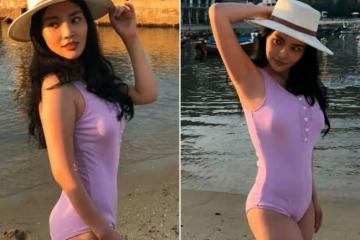 徐冬冬曬性感泳裝照:曲線完美 波浪捲風情萬種