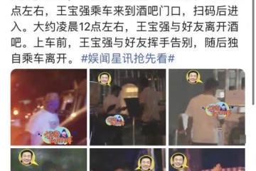 40歲王寶強深夜酒吧玩樂，身材發福打扮樸素，與女友馮清各玩各的