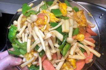 素炒白玉菇