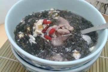 閩南特色[[紫菜肉羹湯]]
