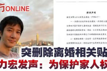 突刪除離婚相關貼文　王力宏發聲：為保護家人權益