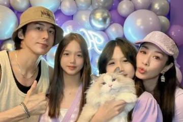 鍾麗緹為二女兒慶生，程莉莎夫婦到場，14歲女兒身高超過媽媽