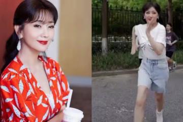 68歲趙雅芝不懼38度高溫跑步,打扮精緻穿10厘米高跟鞋仍步伐穩健