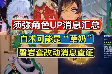 原神：須彌角色UP消息，白朮也許是草奶，磐岩套改動消息查證