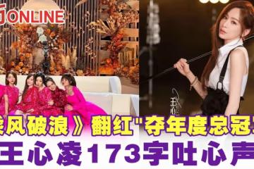 《乘風破浪》翻紅「奪年度總冠軍」 王心凌173字吐心聲