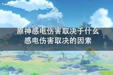 原神感電傷害取決於什麼 感電傷害取決的因素