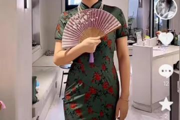 晉松小10歲妻子曬旗袍美照，身材凹凸有致有韻味，美貌不輸明星