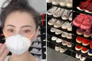 張柏芝曬出自家豪宅，滿墻簡易鞋架被塞滿，獨立衣帽間面積驚人