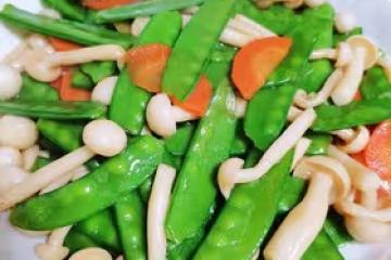 荷蘭豆白玉菇～鮮味小炒