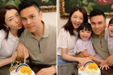 41歲熊黛林為富豪老公慶生，家中內景顯簡陋，「雙胞胎女兒」一個像爸爸一個像媽媽