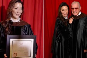 楊紫瓊獲AFI學位現場照曝光,穿黑色博士服,60歲依然神采奕奕