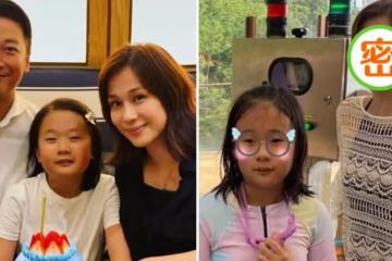 「TVB女神」文頌嫻帶9歲女兒現身水上樂園，穿泳衣大秀身材，皮膚白皙似少女