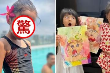 賈靜雯為女兒慶祝7歲生日！咘咘等比例長大，「五官精緻+身材高挑」氣質不輸明星媽媽，穿泳裝出鏡靈氣逼人