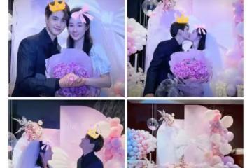 恭喜！33歲男星官宣求婚成功，與女友當眾甜蜜熱吻，去年公開戀情