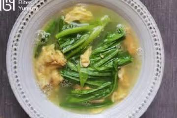 【快手菜】煎蛋油麥菜湯