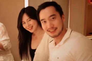 賴弘國曬夫妻合照慶祝老婆坐完月子,女方產後浮腫但素顏依舊清秀