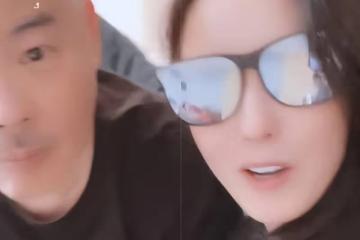 張柏芝陪父親張仁勇過中秋節，Quintus學老爸謝霆鋒打拳擊