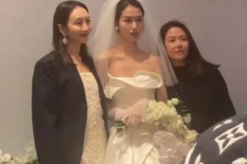 王鷗攜何九華出席妹妹婚禮,身材走樣發福嚴重,被網友質疑懷孕