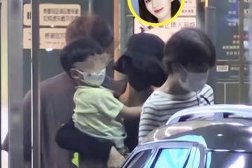 劉詩詩吳奇隆一家三口現身,劉詩詩抱著兒子,吳奇隆保護著母子