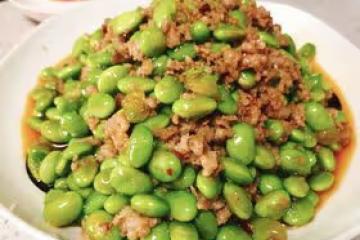 豆子炒肉沫