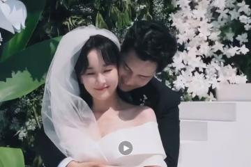 張檬小五三亞婚禮現場:雙方互戴戒指,在一片花海中甜蜜擁吻