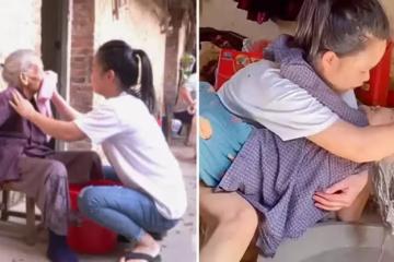 90後孫媳婦抱88歲奶奶洗頭,對其照料有加:我坐月子是奶奶照顧我