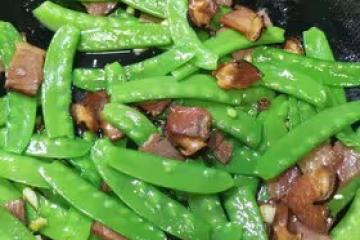 超簡單！臘肉炒荷蘭豆！鮮嫩好吃！