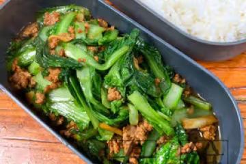 上班帶飯菜-肉末小白菜