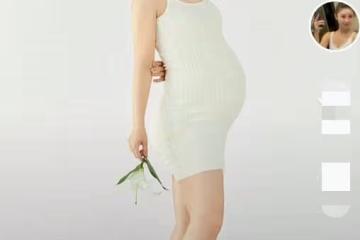 36歲李小萌曬二胎孕照,已10個月仍四肢纖細,兒子親吻孕肚顯溫馨