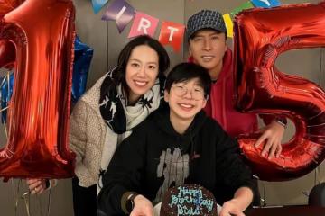 甄子丹汪詩詩陪兒子慶祝生日,15歲的甄濟嘉長相隨媽媽