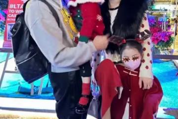 郭富城妻子方媛穿連體美衣,配文:「新款」衣服,好心情一覽無餘
