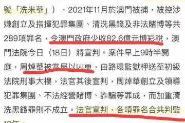 塵埃落定!洗米華罪名成立,獲刑18年,情人狀態差,正宮未表態